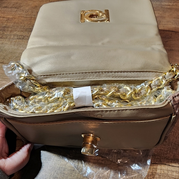 BEBE Taupe Liv Monogram Crossbody Bag - Picture 4 of 5